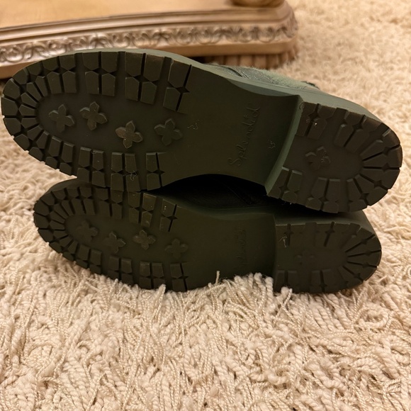 SPLENDID Women's Mixed Media Heel Pull-Tab Scout Toe Combat Boots Green Size 7 - Picture 8 of 9